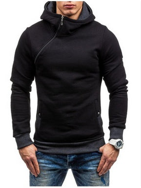 zipper solid color hoodies