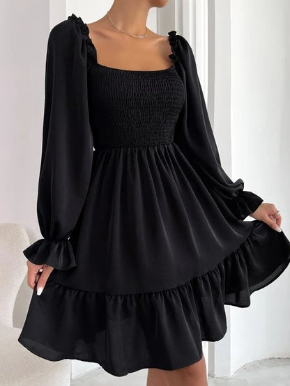 Flared Long Sleeve Dress