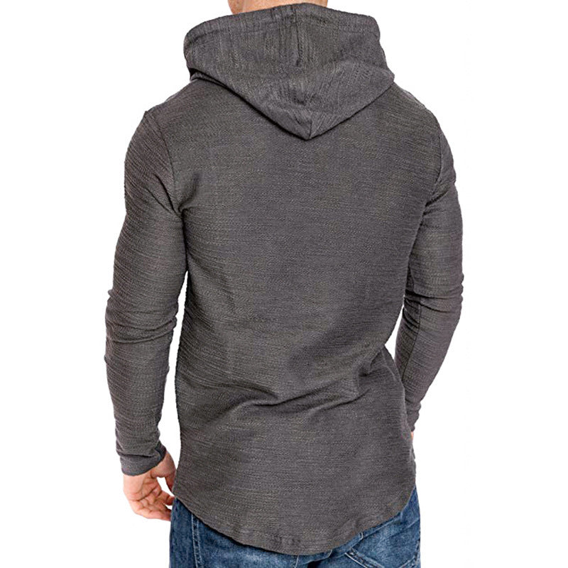 men's casual long sleeve hoodie