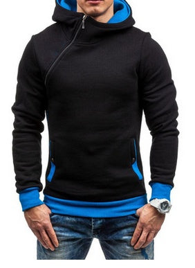 zipper solid color hoodies