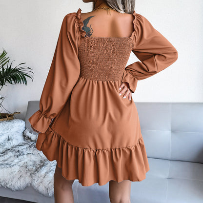 Flared Long Sleeve Dress